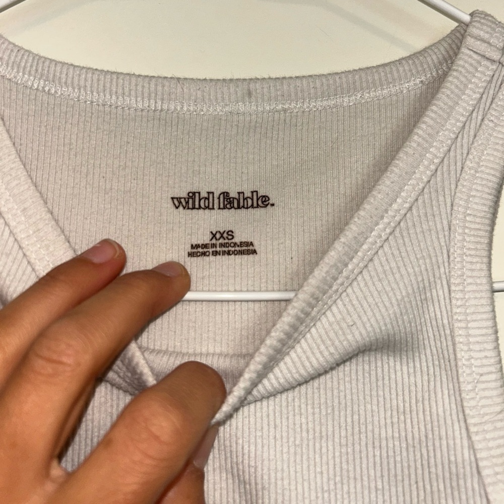 Wild Fable white Ribbed Crop Top high neck - Picture 4 of 4